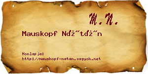 Mauskopf Nátán névjegykártya